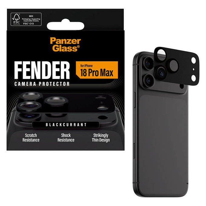 Fender Camera Lens Protector for iPhone 18 Pro Max, Black Currant Currant, PanzerGlass