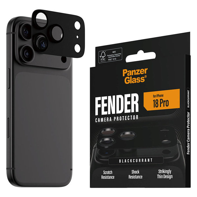 Fender Camera Lens Protector for iPhone 18 Pro, Black Currant Currant, PanzerGlass