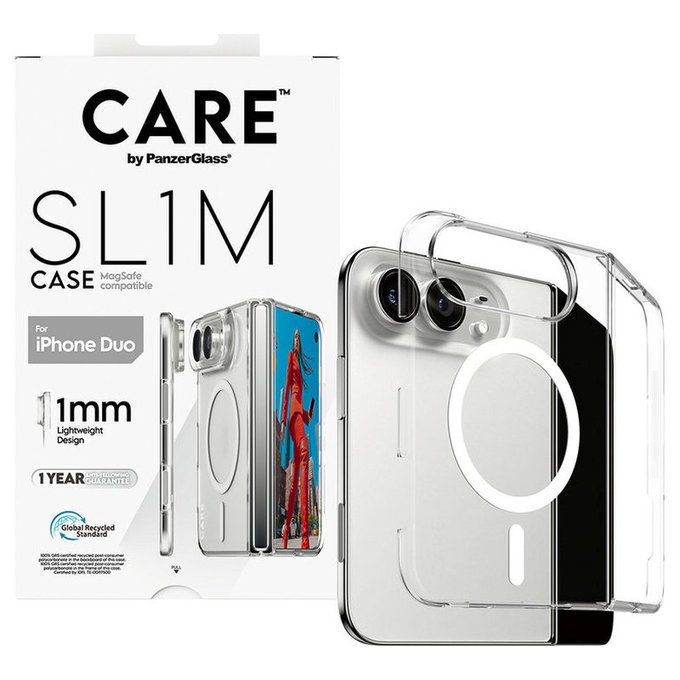 SL1M Case with MagSafe for iPhone Duo, Transparent, PanzerGlass