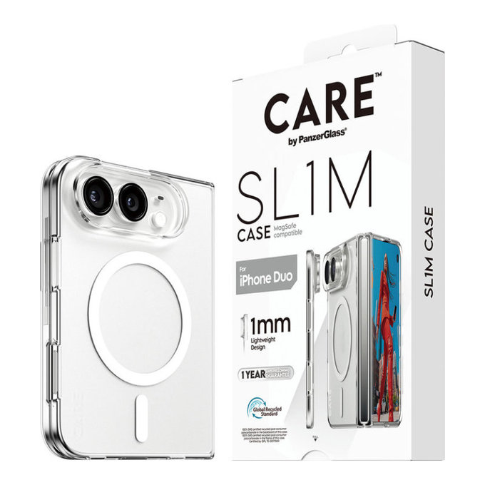 SL1M Case with MagSafe for iPhone Duo, Transparent, PanzerGlass