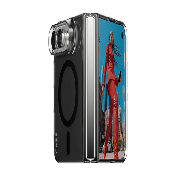 SL1M Smokey Case with Black MagSafe for iPhone Duo, PanzerGlass