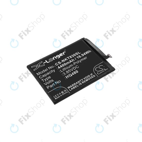 Battery for Nokia 8.3 2020 5G, 4400mAh, Li-Pol, 3.85V, HQ480, HQ