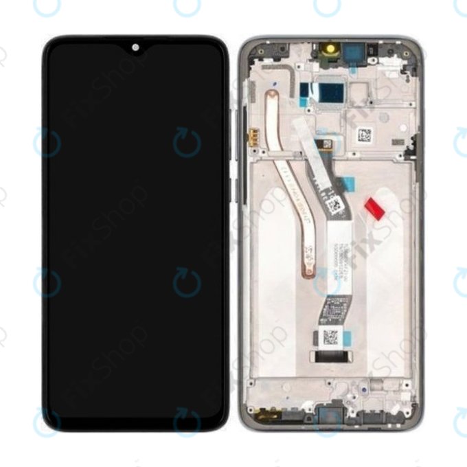 Xiaomi Redmi Note 8 Pro - LCD Display + Touch Screen + Frame (Mineral Grey) - 56000500G700, 5601100040B6 Genuine Service Pack