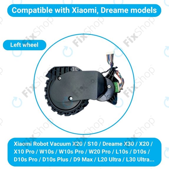 Xiaomi Robot Vacuum X20, S10, Dreame X30, X20, X10 Pro - Wheel with Motor (Right) (Black)