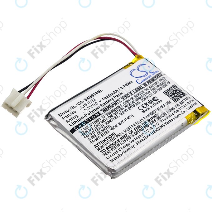 Battery for Sony Mdr-Xb950n1, Srs-Ws1, 1000mAh, Li-Pol, 3.7V, LIS1553, HQ