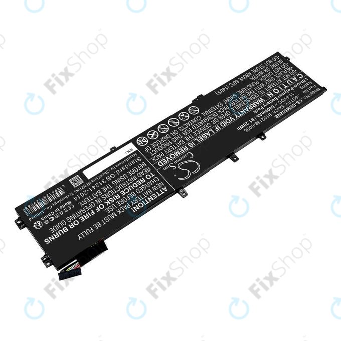 Battery for Dell XPS 15, Dell Precision 9560, 9570, 8000mAh, Li-Pol, 11.4V, 6GTPY, HQ