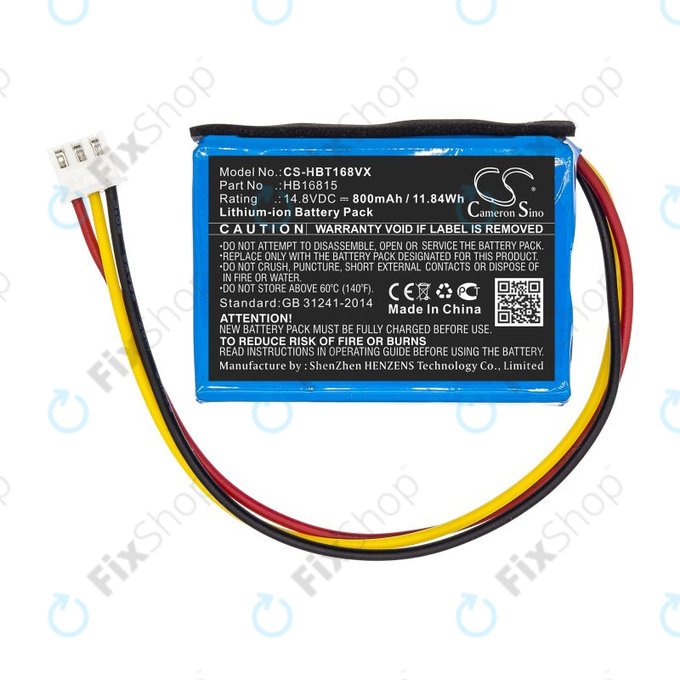 Battery for Hobot 168, 188, 198, 268, 288, 298, 368, 388, 800mAh, Li-Ion, 14.8V, HB16815, HQ