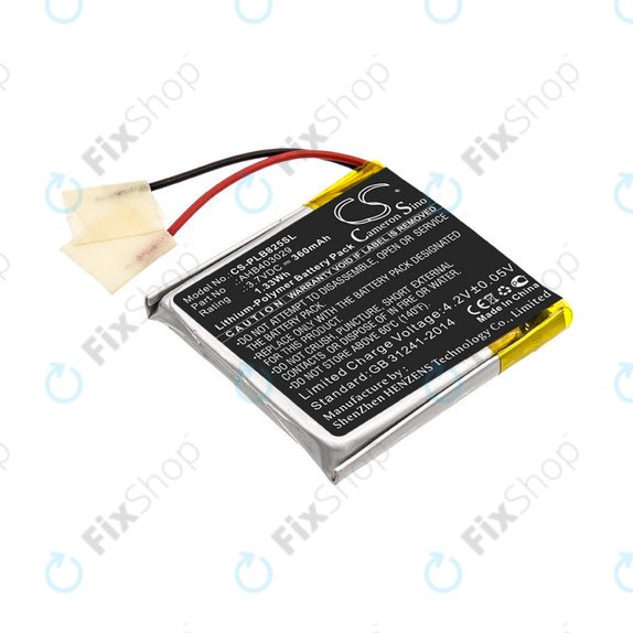 Battery for Plantronics Voyager Focus B825, 360mAh, Li-Pol, 3.7V, AHB403029, HQ