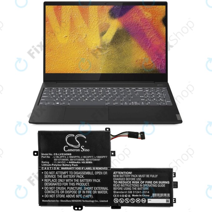 Battery for Lenovo IdeaPad C340 14, 15, 4400mAh, Li-Pol, 11.34V, 5B10T09095, HQ