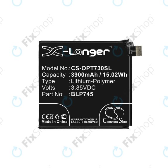 Battery for OnePlus 7T Pro, 3900mAh, Li-Pol, 3.85 V, BLP745, HQ