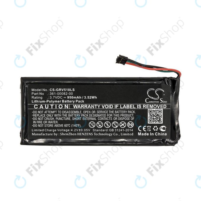 Battery for Garmin Varia TL, RTL510, Varia RTL501, 950mAh, Li-Pol, 3.7V, 361-00082-00, HQ