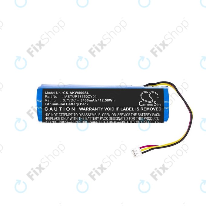 Battery for Akai 5000 Solo, Ewi 5000, 3400mAh, Li-Ion, 3.7V, 1ABTUR18650ZY01, HQ