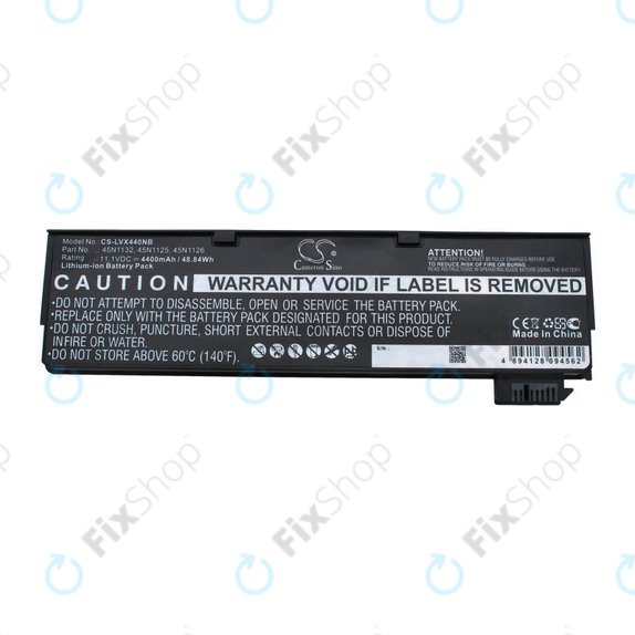 Battery for Lenovo ThinkPad X240, X250, X260, S440, T440, T550, T560, 4400mAh, Li-Ion, 11.1V, 45N1132, HQ