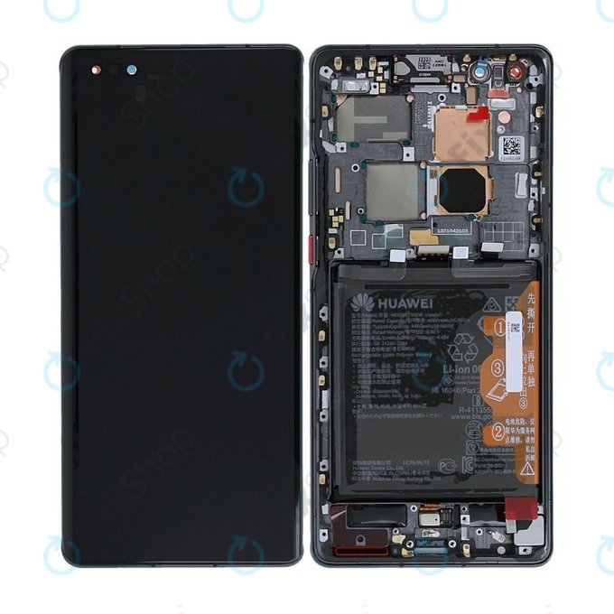 Huawei Mate 40 Pro NOH-NX9 - LCD Display + Touch Screen + Frame + Battery (Black) - 02353YMT Genuine Service Pack