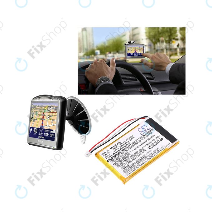 Battery for TomTom Go 530 Live, 630T, 720, 730T, 930T, 1697461, Li-Polymer, 3.7V, 1300mAh, HQ
