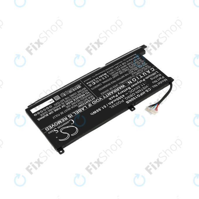 Battery for HP Pavilion Gaming 15,16, Spectre X360 15, 4500mAh, Li-Pol, 11.55V, 3ICP6/60/72, HQ