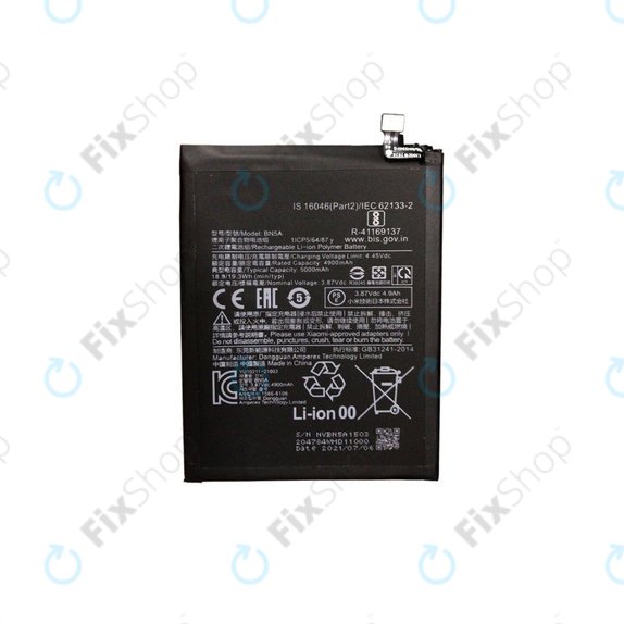 Xiaomi Poco M3 Pro, Redmi 10 (2022) - Battery BN5A 5000mAh
