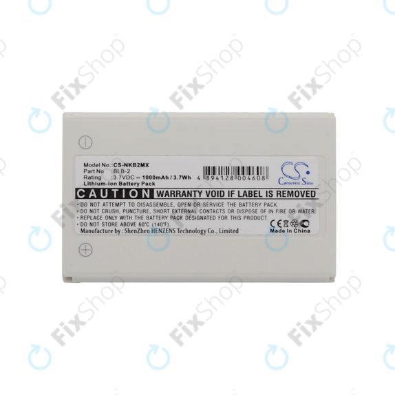 Battery for Nokia 3610, 6510, 8310, 1000mAh, Li-Ion, 3.7V, BLB-2, HQ