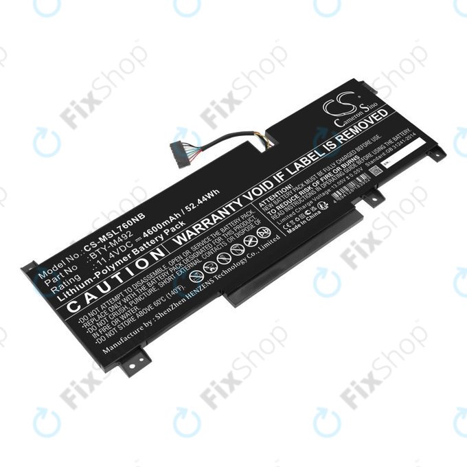 Battery for MSI Pulse GL76, Katana GF66, Bravo 15, Crosshair 17, 4600mAh, Li-Pol, 11.4V, BTY-M492, HQ