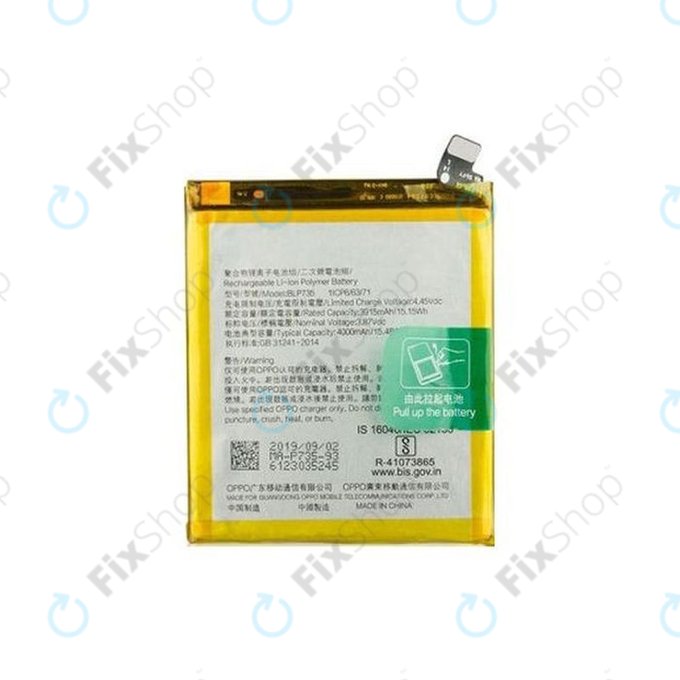 Oppo Reno 2 Z - Battery BLP737 4000mAh - O-4902840 Genuine Service Pack