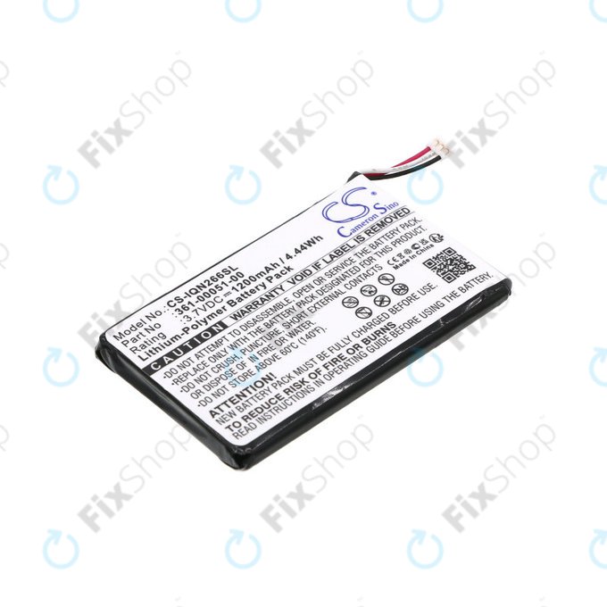 Battery for Garmin Nüvi 2660, 1200mAh, Li-Pol, 3.7V, 361-00051-00, HQ