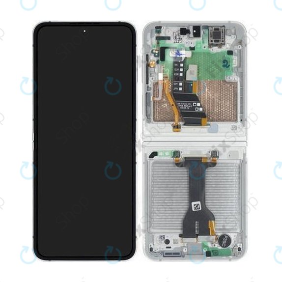 Samsung Galaxy Z Flip 7 FE F761B - LCD Display + Touch Screen + Frame (White) - GH82-37734B Genuine Service Pack