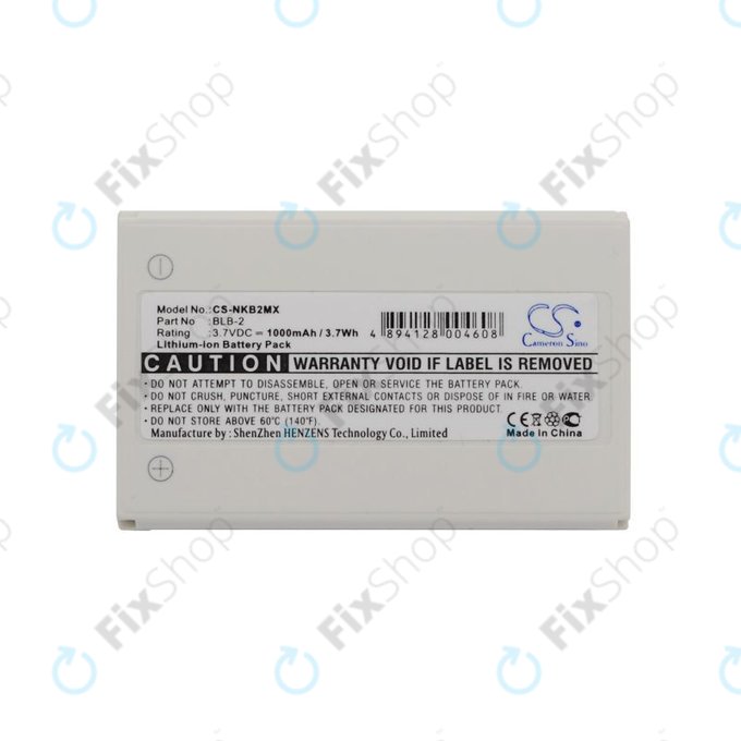 Battery for Nokia 3610, 6510, 8310, 1000mAh, Li-Ion, 3.7V, BLB-2, HQ
