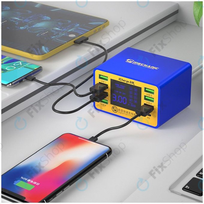 Mechanic iCharge 8M - USB Charging Station with USB-C & USB 3.0