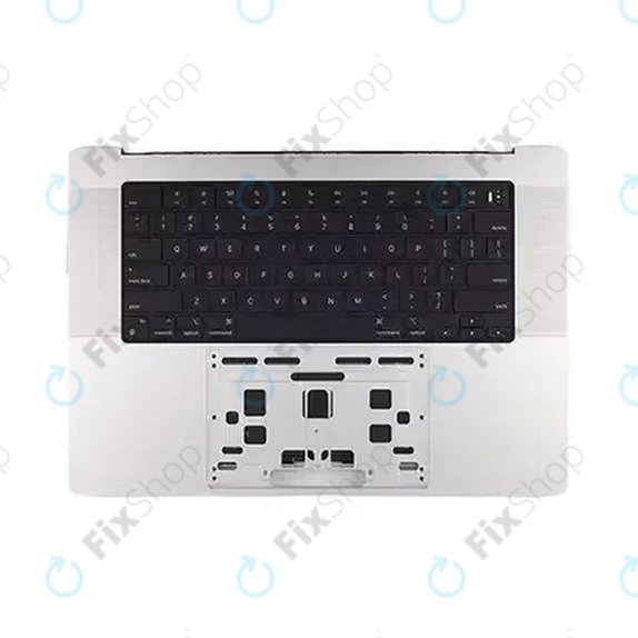 Top case keyboard frame for MacBook Pro 16", A3403 (2024), with US keyboard and battery, Silver, 661-42824, Genuine Apple