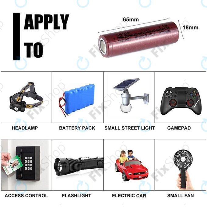 Battery Cell 18650 (Li-Ion, 2000mAh, 3.6V)