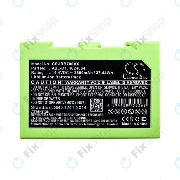 iRobot Roomba e-series, i-series - Battery ABL-D1, 4624864, ABL-D2 Li-Ion 14.4V 2600mAh HQ