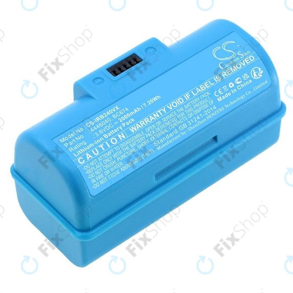 iRobot Braava Jet 240, 241, 244, 245, Mopping Robot - Battery 4446040, BC674 Li-Ion 3.6V 2000mAh HQ