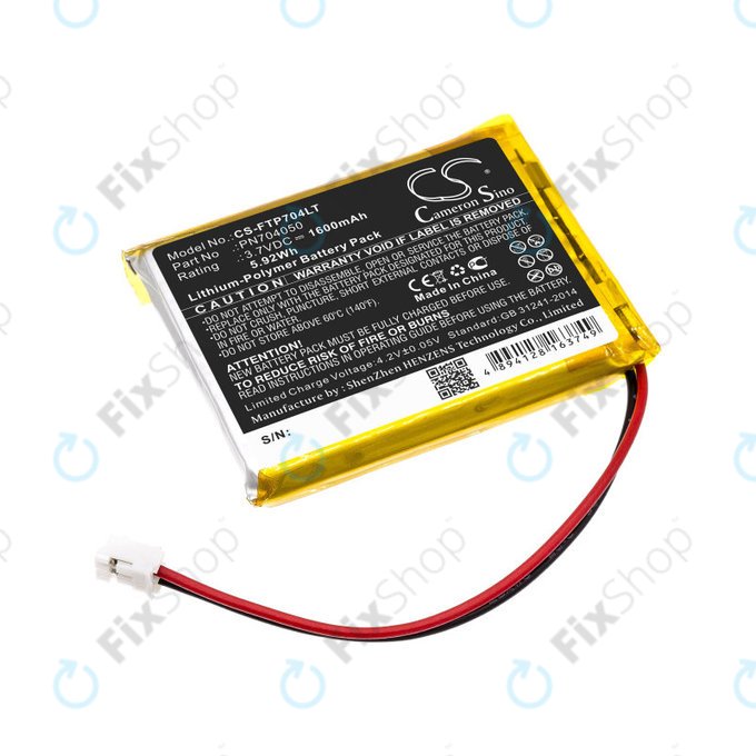 Battery for Fatboy Edison the Petit, LED Table Lamp Edison, 1600mAh, Li-Pol, 3.7V, PN704050, HQ