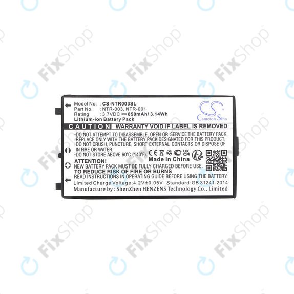 Battery for Nintendo, 850mAh, Li-Ion, 3.7V, NTR-003, HQ