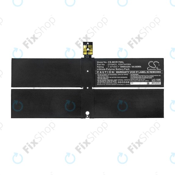 Battery for Microsoft Surface 1769, Microsoft Surface 1782, 5900mAh, Li-Pol, 7.57V, DYNK01, HQ