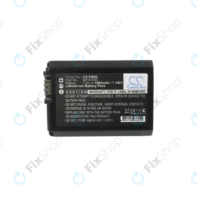 Sony Alpha-series, DLSR-series, ILCE-series, NEX-series, SLT-series - Battery NP-FW50 Li-Ion 1080mAh HQ