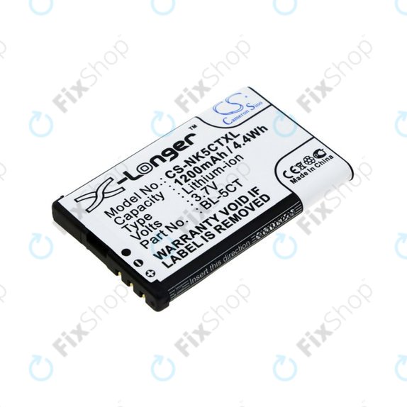 Battery for Nokia 5220, 5630, 6303, 6700, C5, 1200mAh, Li-Ion, 3.7V, BL-5CT, HQ