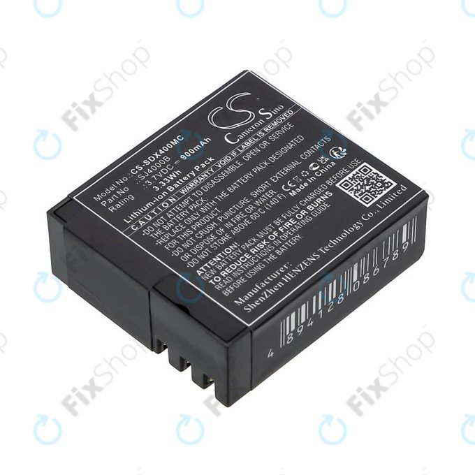 Battery for SJCAM SJ4000, SJ5000, 900mAh, Li-Ion, 3.7V, SJ4000B, HQ
