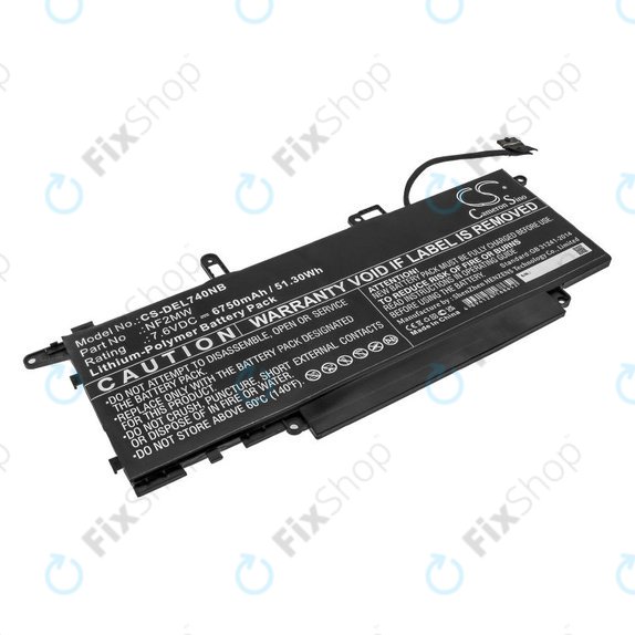 Battery for Dell Latitude 7310 2-in-1, 7400 2-in-1, 6750mAh, Li-Pol, 7.6V, NF2MW, HQ