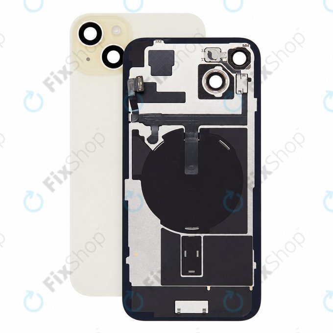 Rear Housing Glass for iPhone 15 Plus, Yellow, Pulled A
