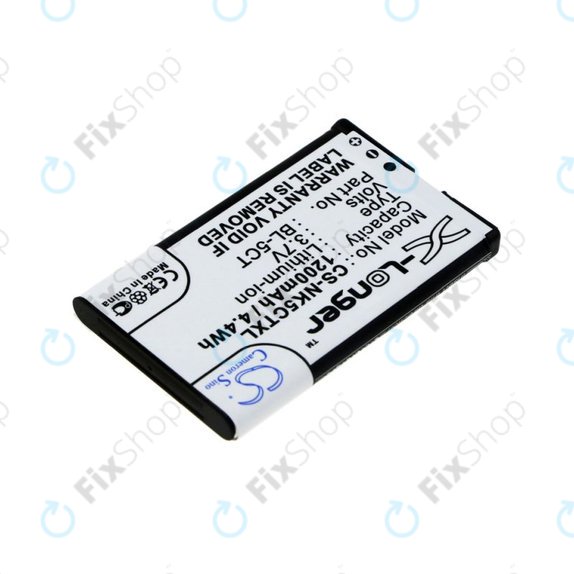 Battery for Nokia 5220, 5630, 6303, 6700, C5, 1200mAh, Li-Ion, 3.7V, BL-5CT, HQ