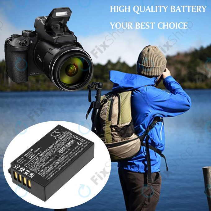 Battery for Nikon Coolpix A, 850mAh, Li-Ion, 7.4V, EN-EL20, HQ