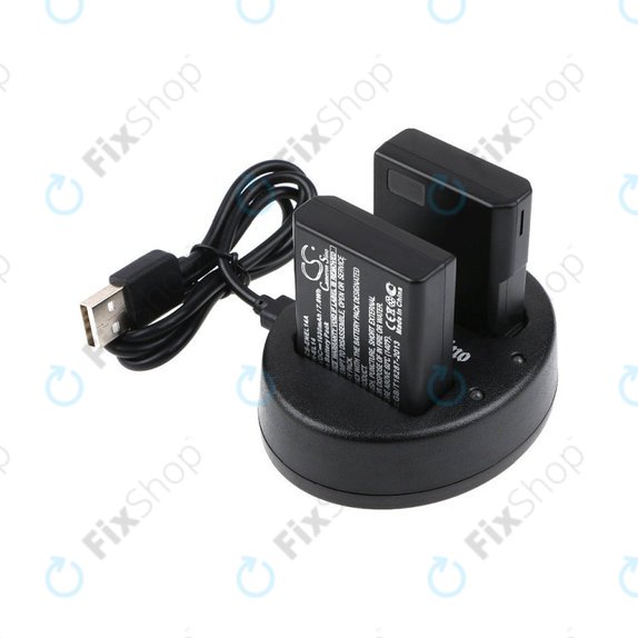 Battery 2pcs with charger for Nikon Coolpix P7000, P7700, D3100, D3200, D5100, 1030mAh, Li-Ion, 7.4V, EN-EL14, HQ