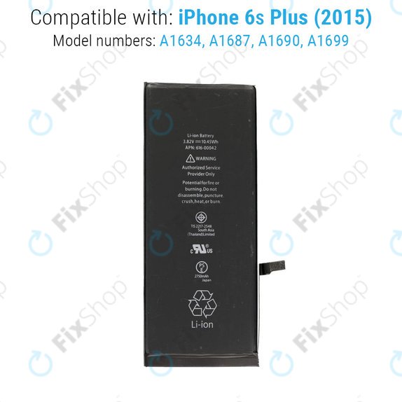 Battery for iPhone 6S Plus, 2750mAh