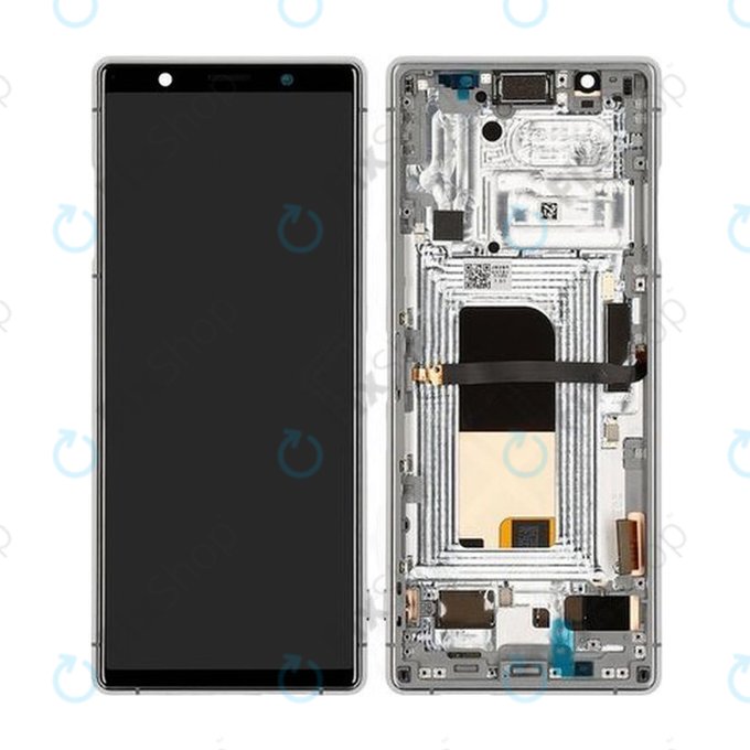 Sony Xperia 5 - LCD Display + Touch Screen + Frame (Grey) - 1319-9455 Genuine Service Pack