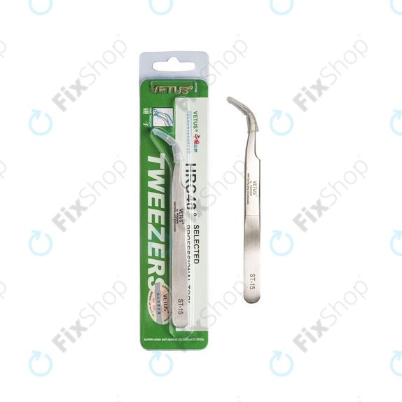 Vetus ST-15 - Professional Metal Tweezer with Curved Tip (120mm)