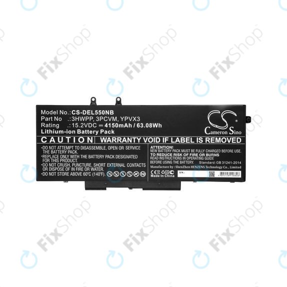 Battery for Dell Latitude 5501, Latitude 5401, Latitude 14 5410, Latitude 15 5511, 4150mAh, Li-Ion, 15.2V, 3HWPP, HQ