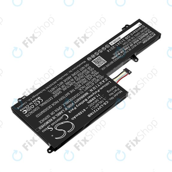 Battery for Lenovo Yoga 720-15, 6150mAh, Li-Pol, 11.56V, L16L6PC1, HQ