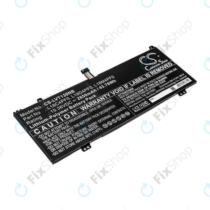 Battery for Lenovo ThinkBook 13s, 14s, 2850mAh, Li-Pol, 15.36V, L18C4PF0, HQ
