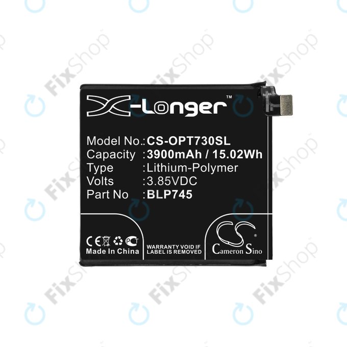 Battery for OnePlus 7T Pro, 3900mAh, Li-Pol, 3.85 V, BLP745, HQ